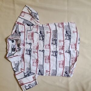 MickMack Train Motif Dress Shirt Boys